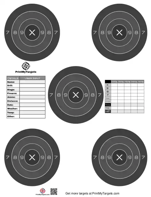 FREE Printable Bullseye Target with Data Charts